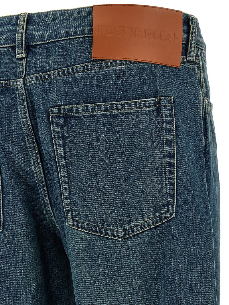 Jil Sander Blue Cotton Straight-Leg Jeans