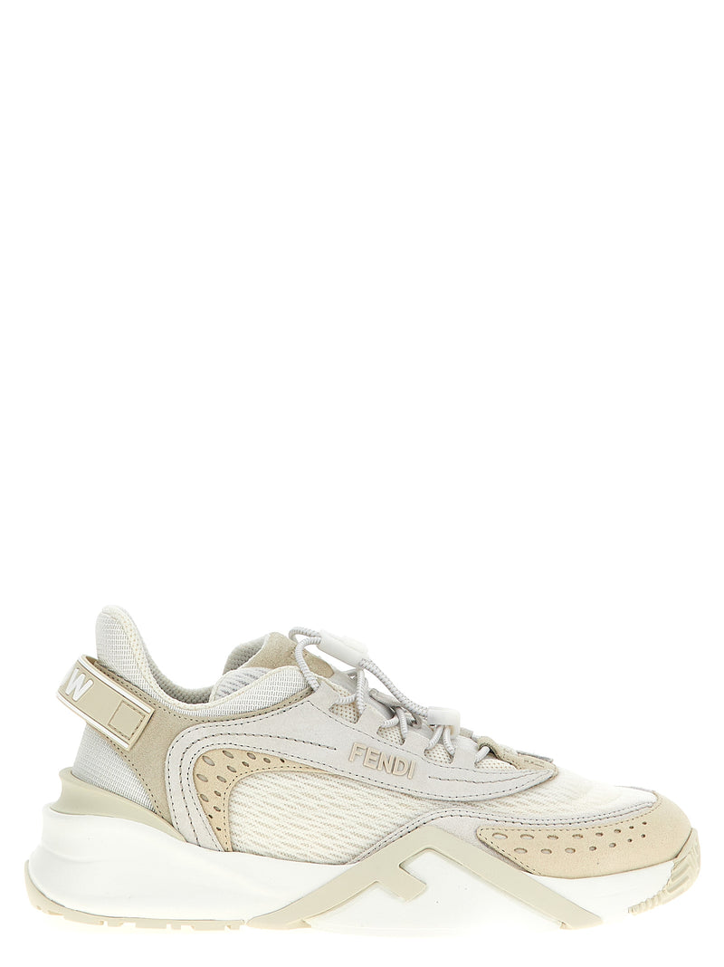 Fendi White Polyester Athletic Sneakers