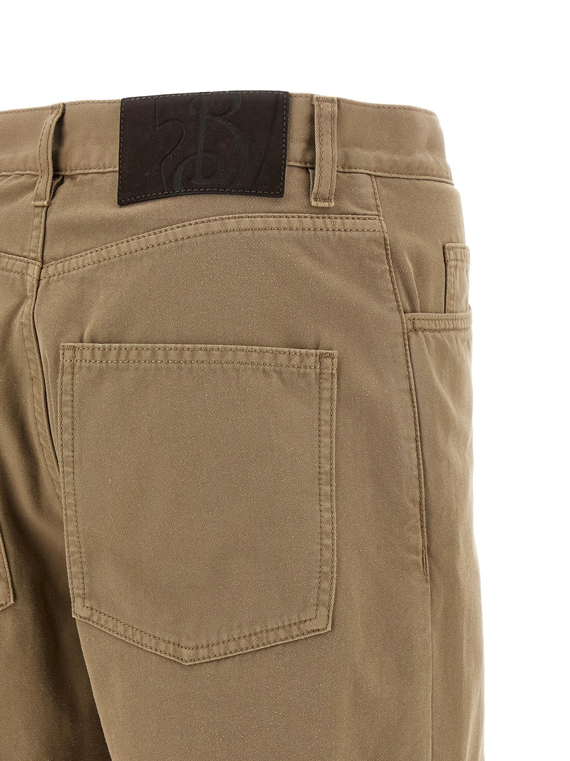 Burberry Beige Cotton Casual Pants