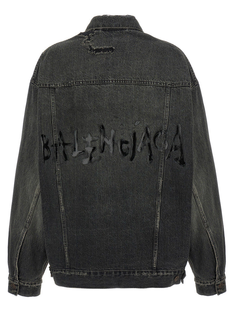 Balenciaga Gray Cotton Denim Jacket