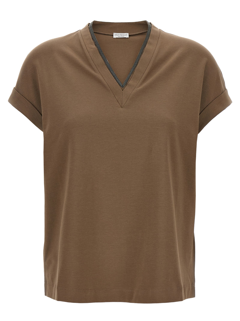 Brunello Cucinelli Brown Cotton T-Shirt