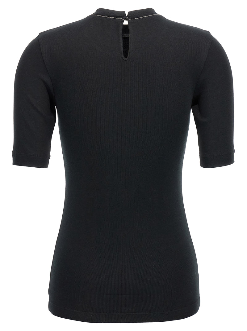 Brunello Cucinelli Black Cotton T-Shirt