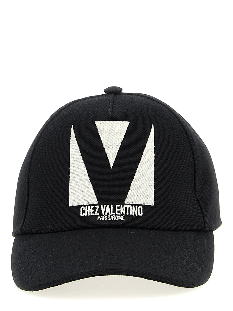 Valentino Garavani Black Cotton Cap (Baseball Hat)