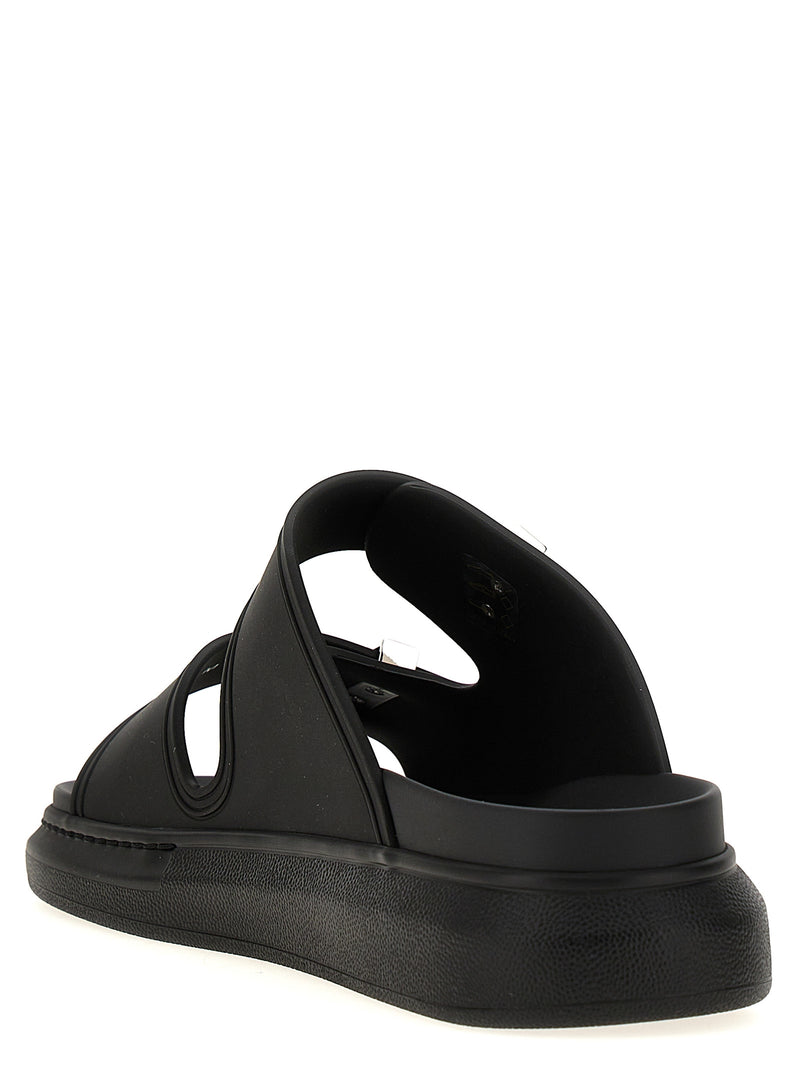 Alexander McQueen Black Rubber Slides