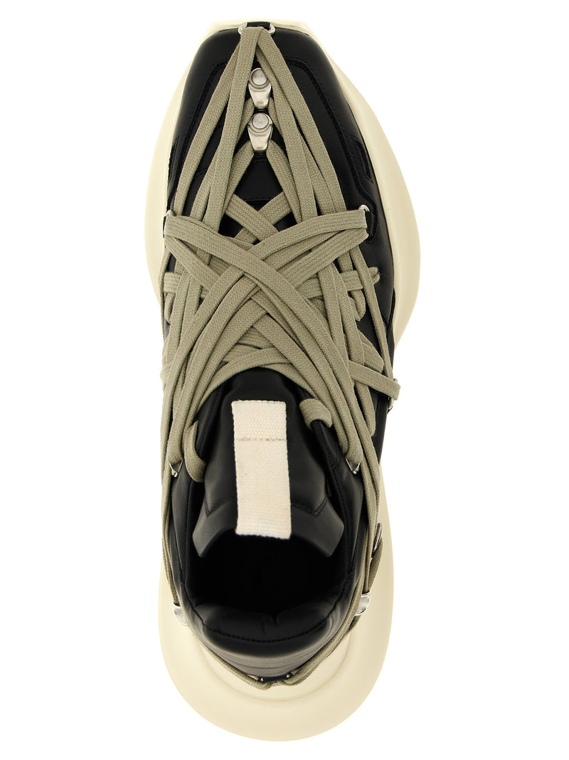 Rick Owens Black Calfskin Athletic Sneakers