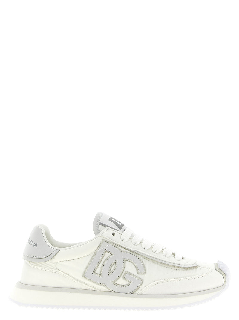 Dolce & Gabbana White Polyester Athletic Sneakers