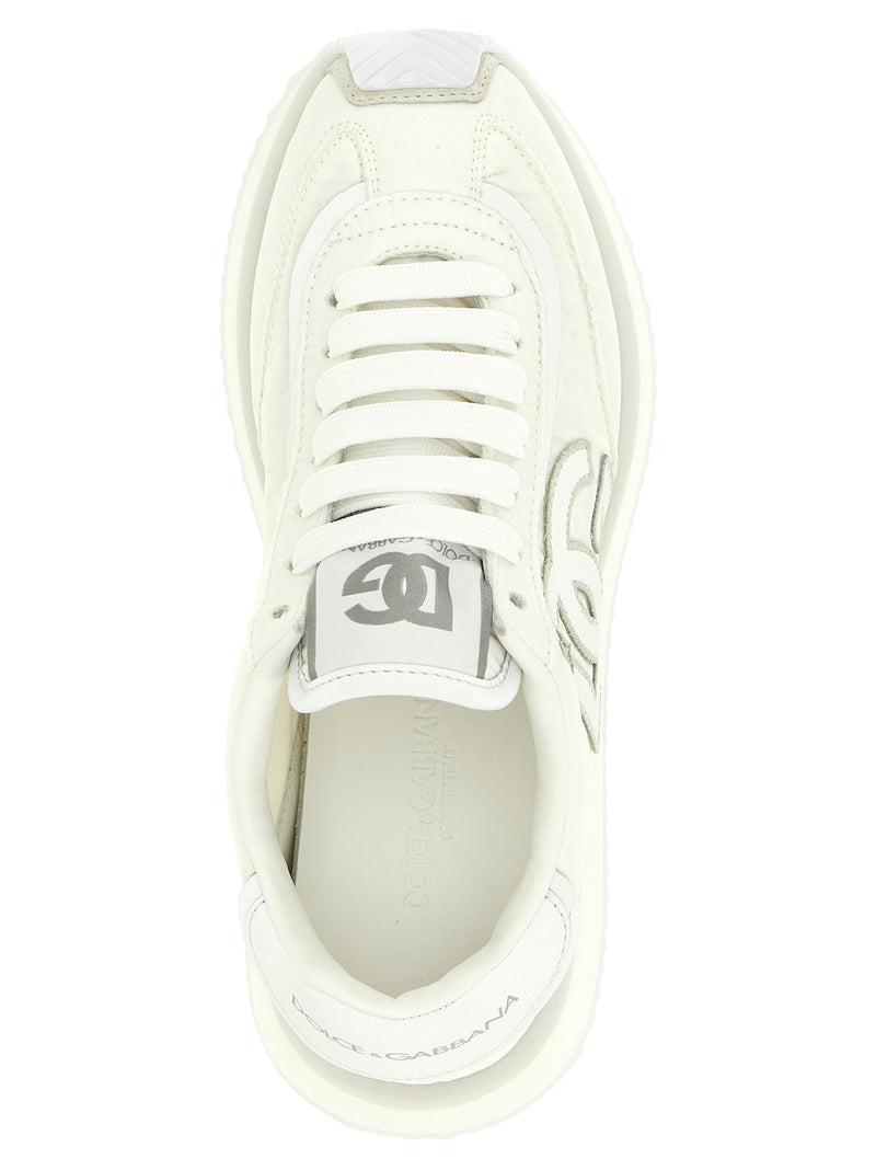Dolce & Gabbana White Polyester Athletic Sneakers
