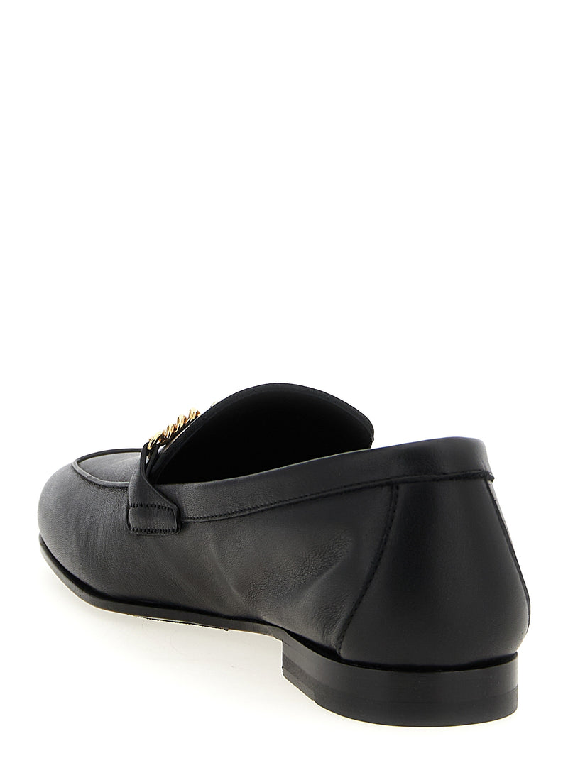 Versace Black Calfskin Slip-On Loafers