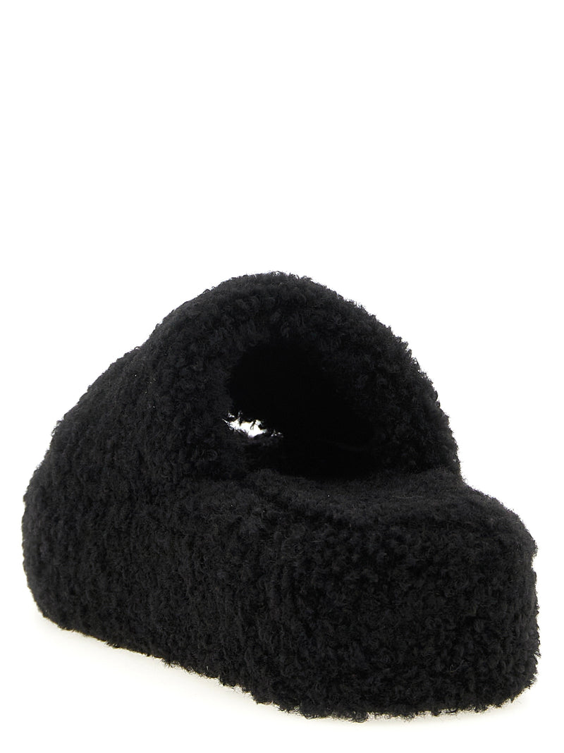 Balenciaga Black Polyester Slides