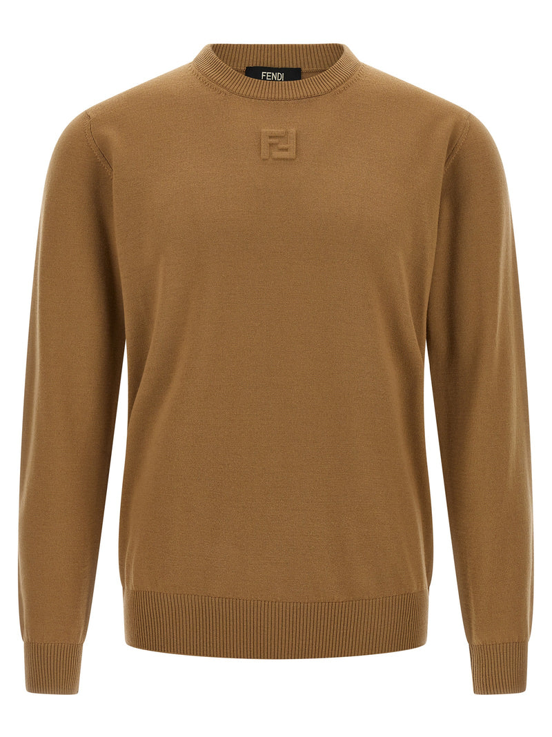 Fendi Beige Virgin Wool Cardigan