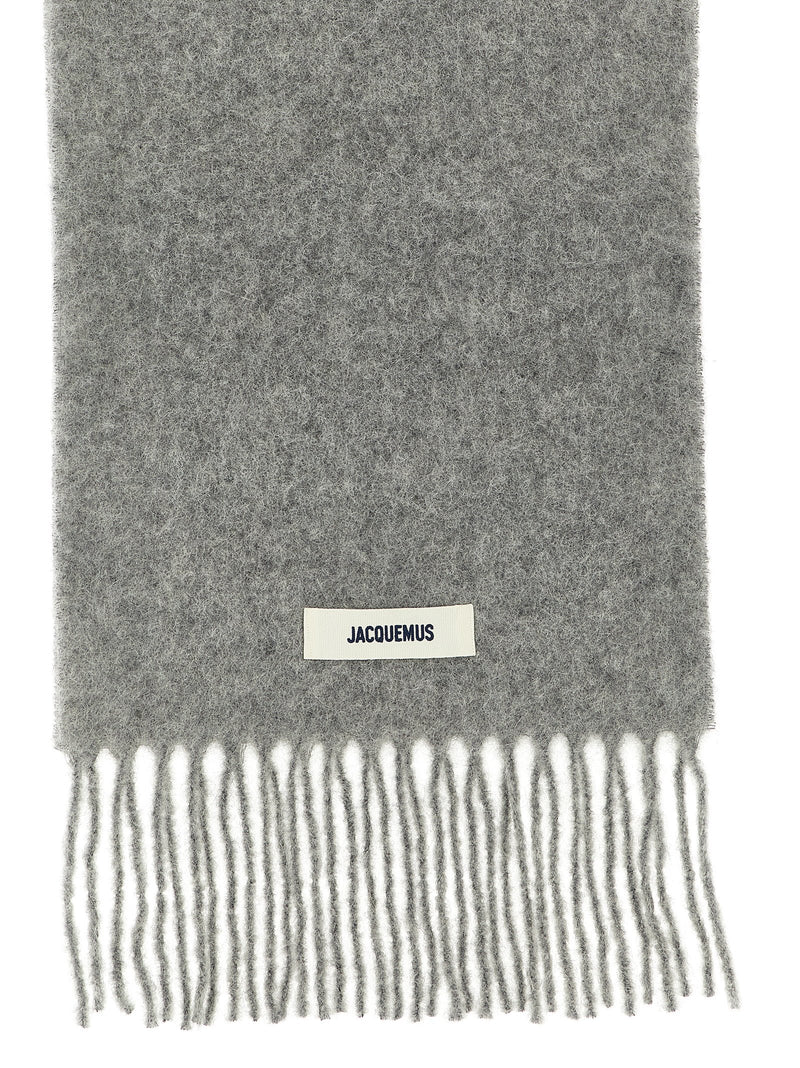 Jacquemus Gray Alpaca Leather Foulard