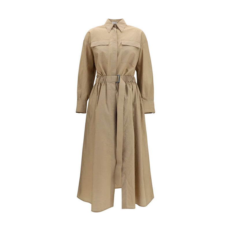Brunello Cucinelli Beige Cotton Casual Dress