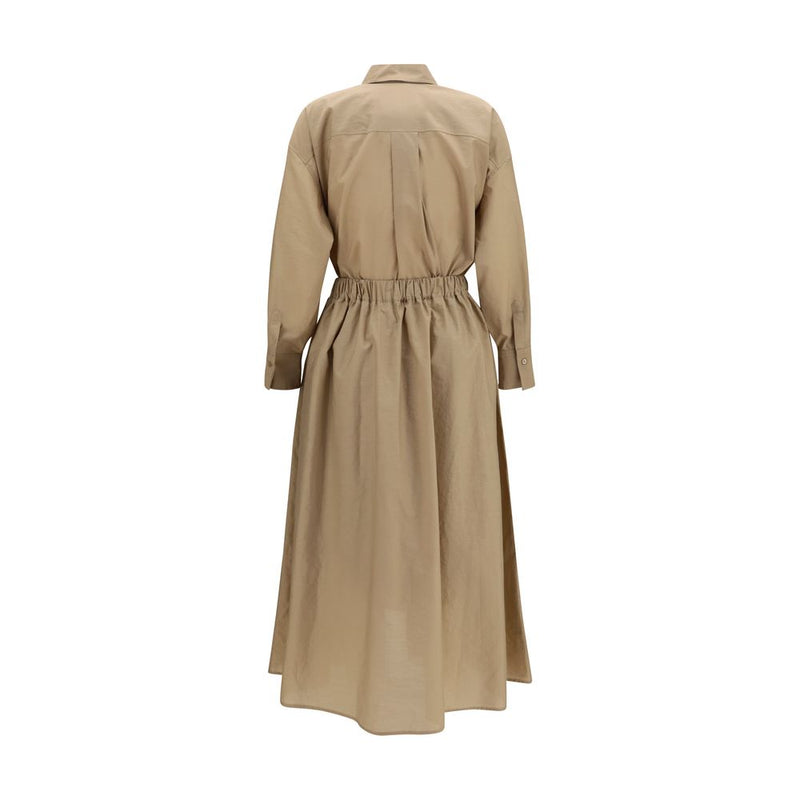 Brunello Cucinelli Beige Cotton Casual Dress