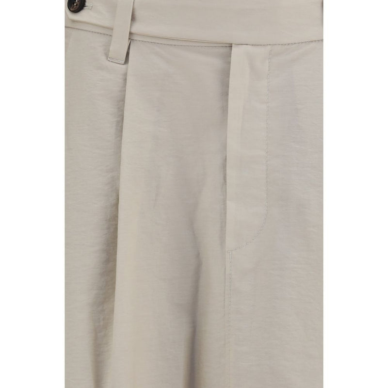 Brunello Cucinelli Beige Cotton Midi Skirt