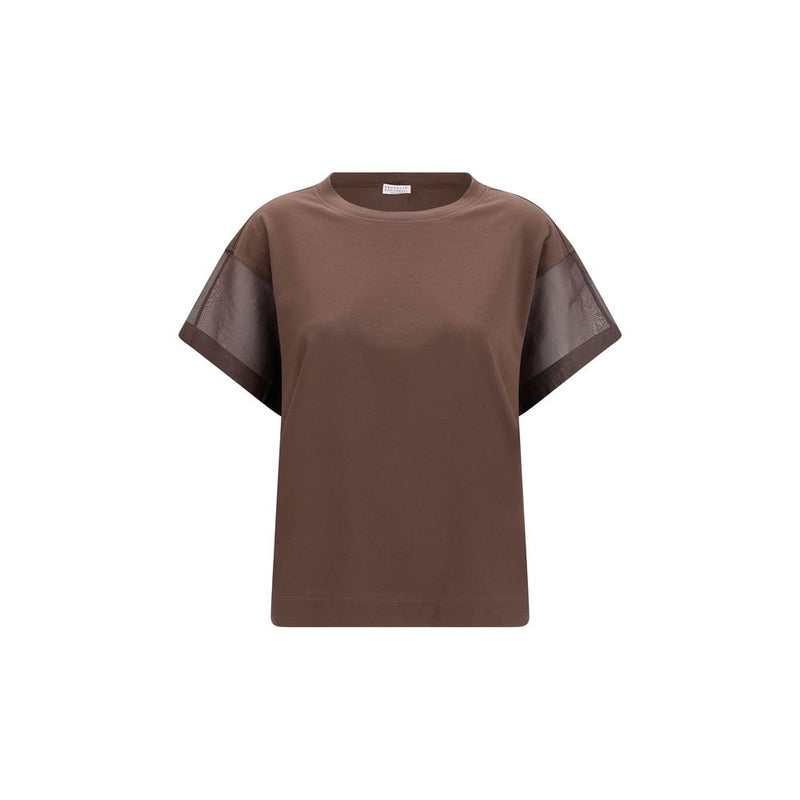 Brunello Cucinelli Brown Cotton T-Shirt