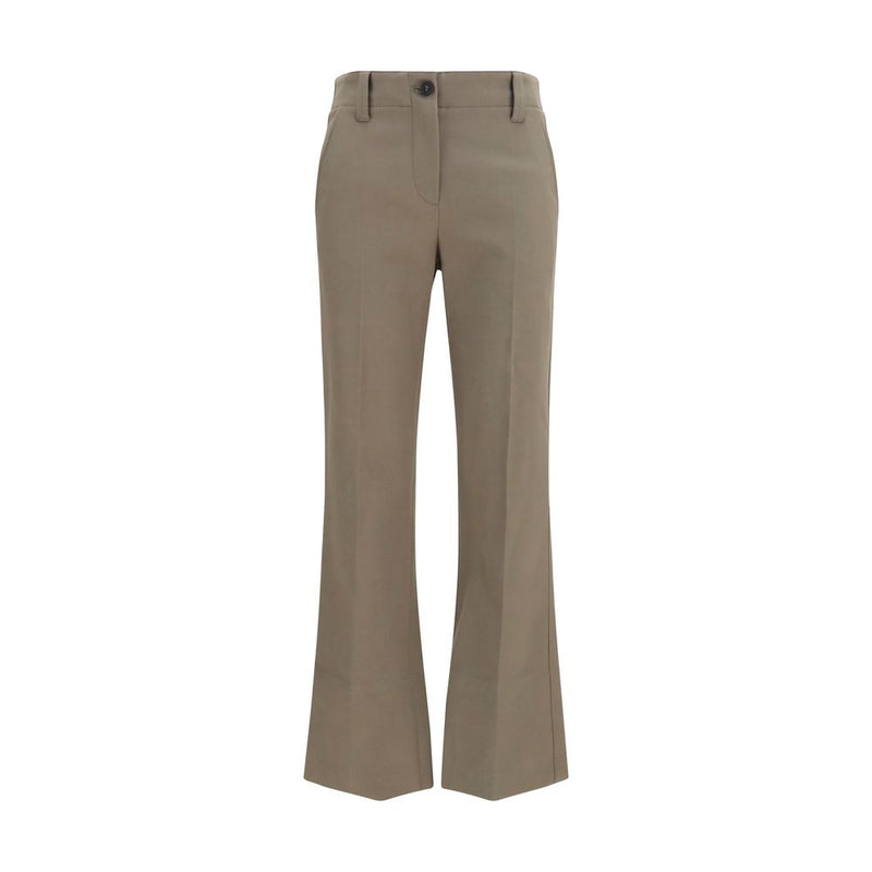 Brunello Cucinelli Brown Cotton Flared Pants