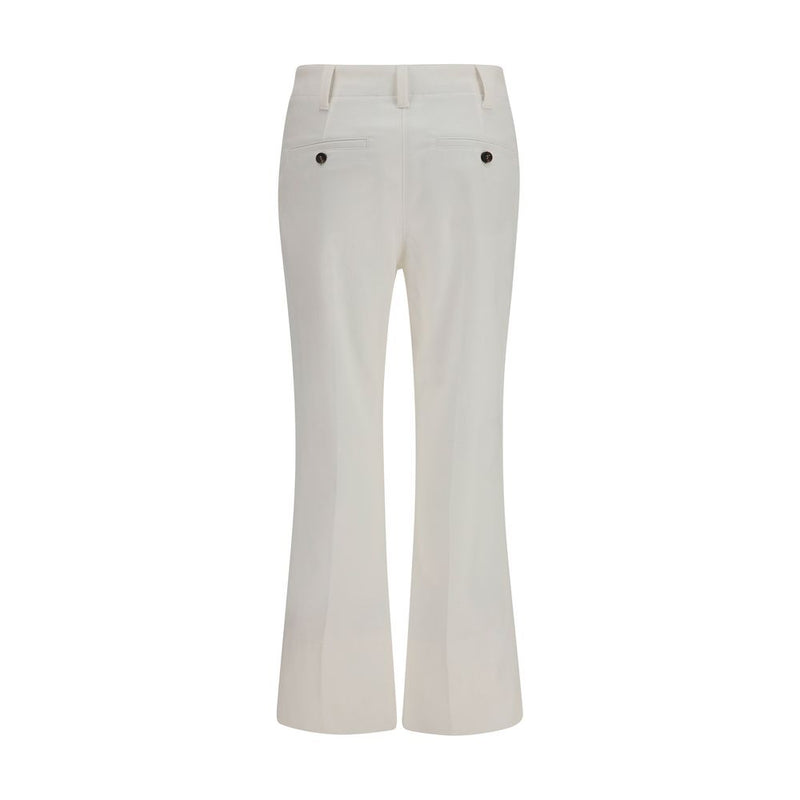 Brunello Cucinelli White Cotton Flared Pants