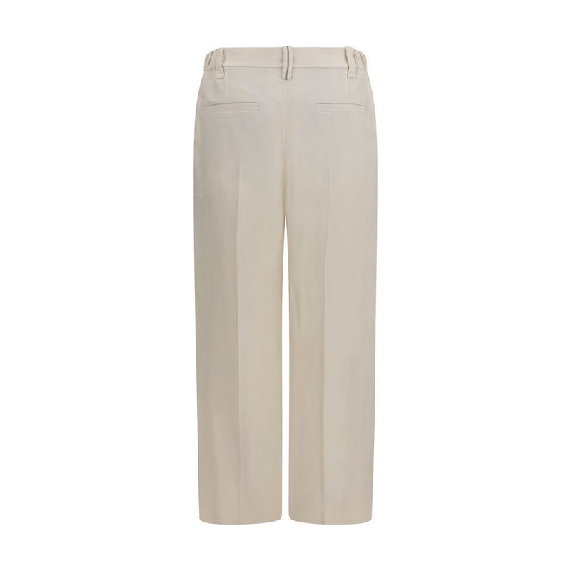 Brunello Cucinelli Beige Viscose Casual Pants