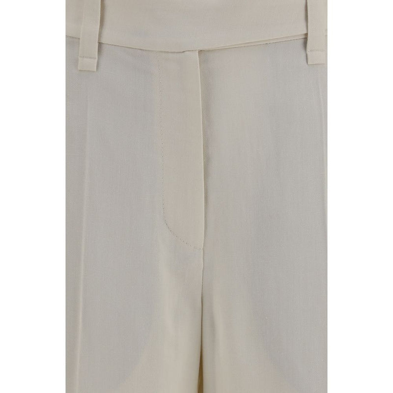 Brunello Cucinelli Beige Viscose Casual Pants