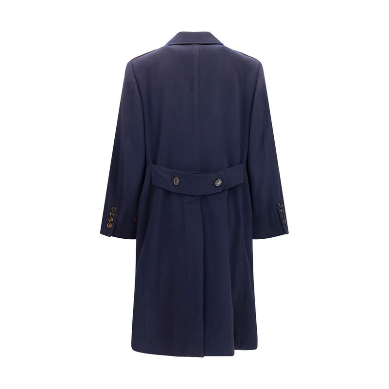 Brunello Cucinelli Blue Wool Oves Aries Coat