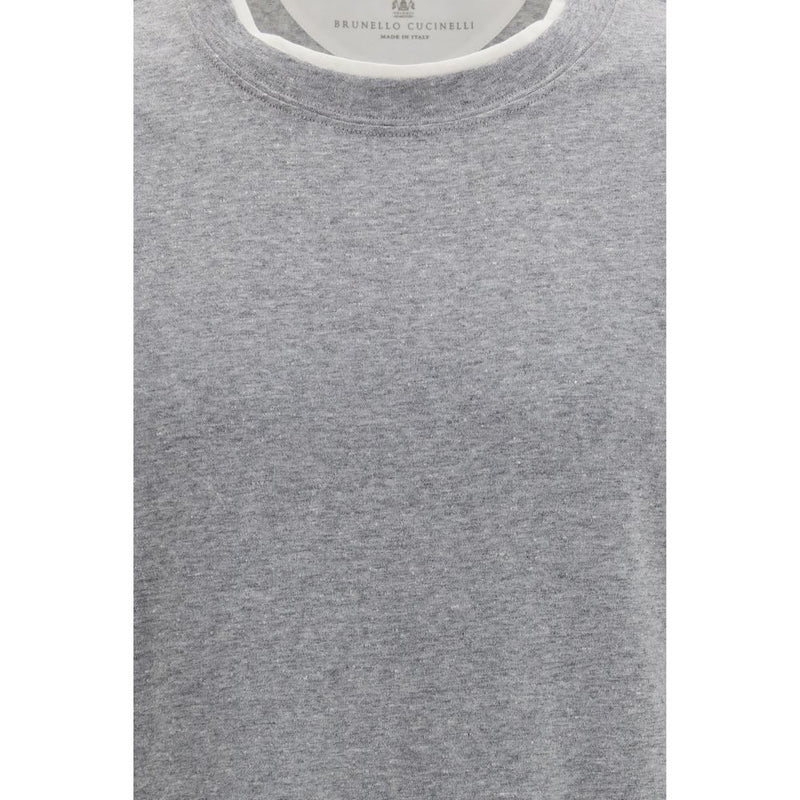 Brunello Cucinelli Gray Cotton T-Shirt