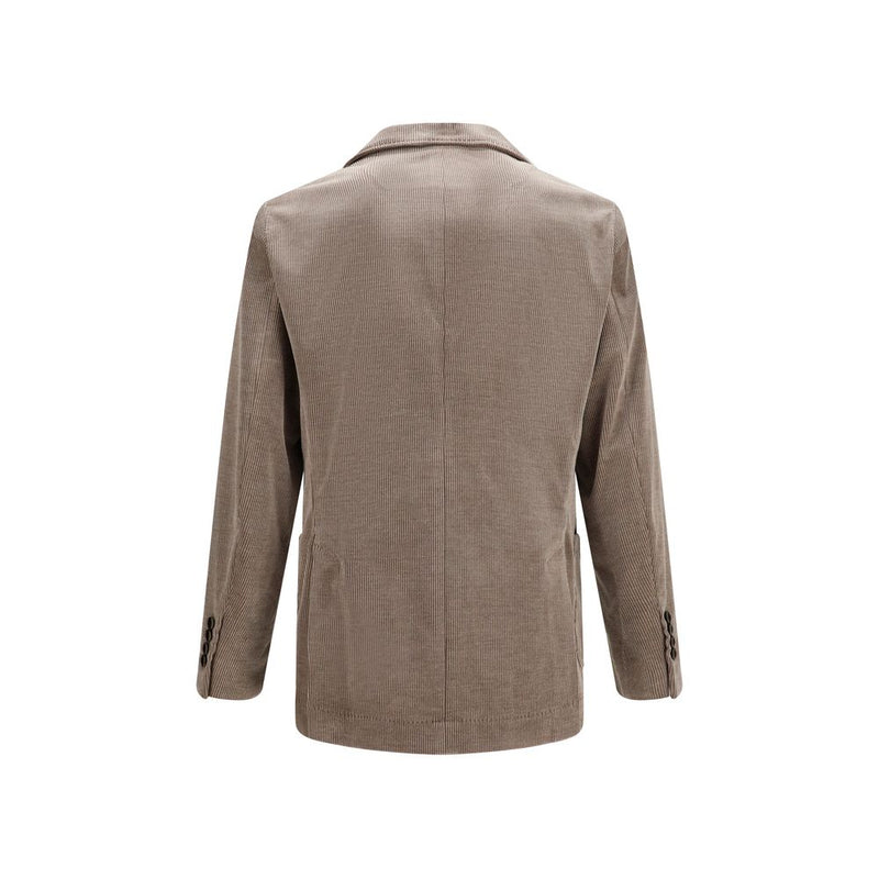 Brunello Cucinelli Gray Cotton Full-Length Jacket