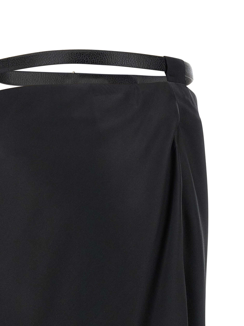 Tom Ford Black Silk Midi Skirt