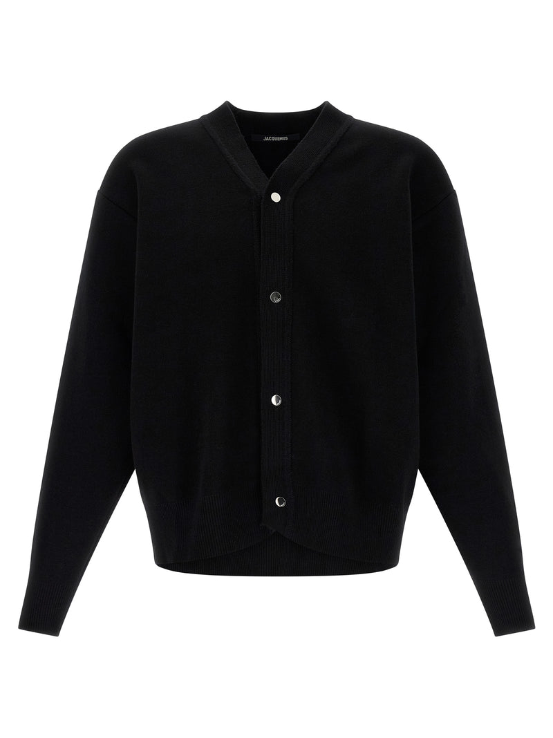 Jacquemus Black Merino Wool Cardigan