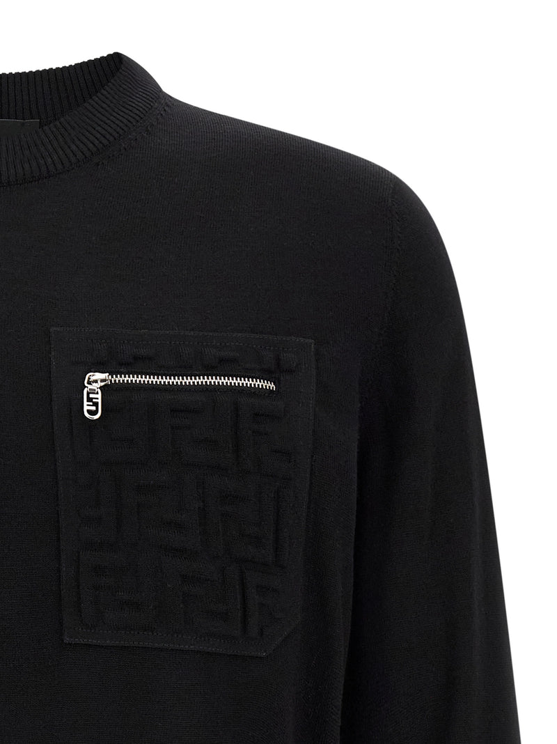 Fendi Black Virgin Wool Cardigan
