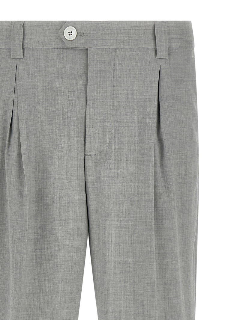 Brunello Cucinelli Gray Virgin Wool Dress Pants