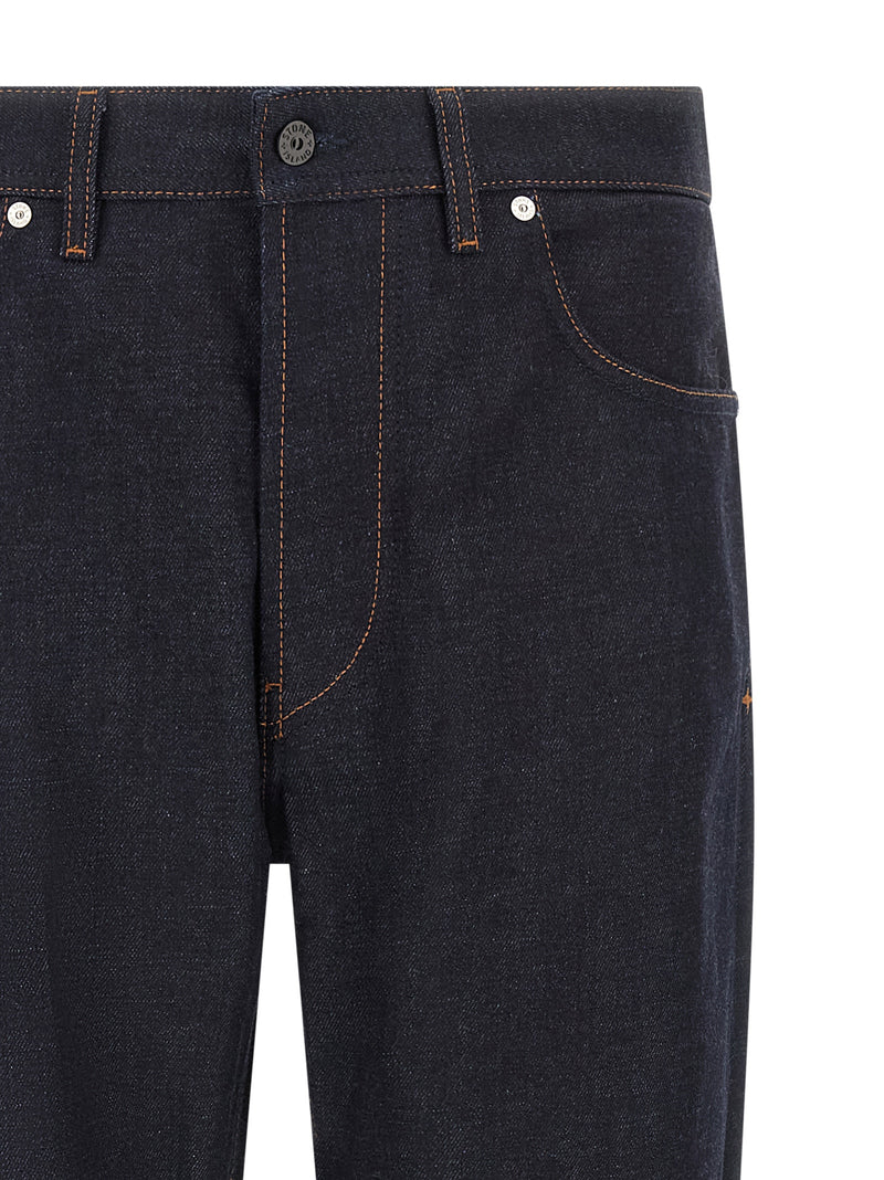 Stone Island Blue Cotton Straight-Leg Jeans