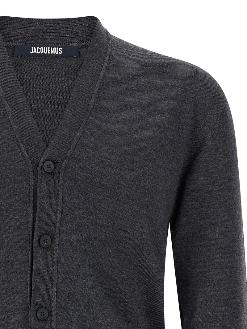Jacquemus Gray Merino Wool Cardigan