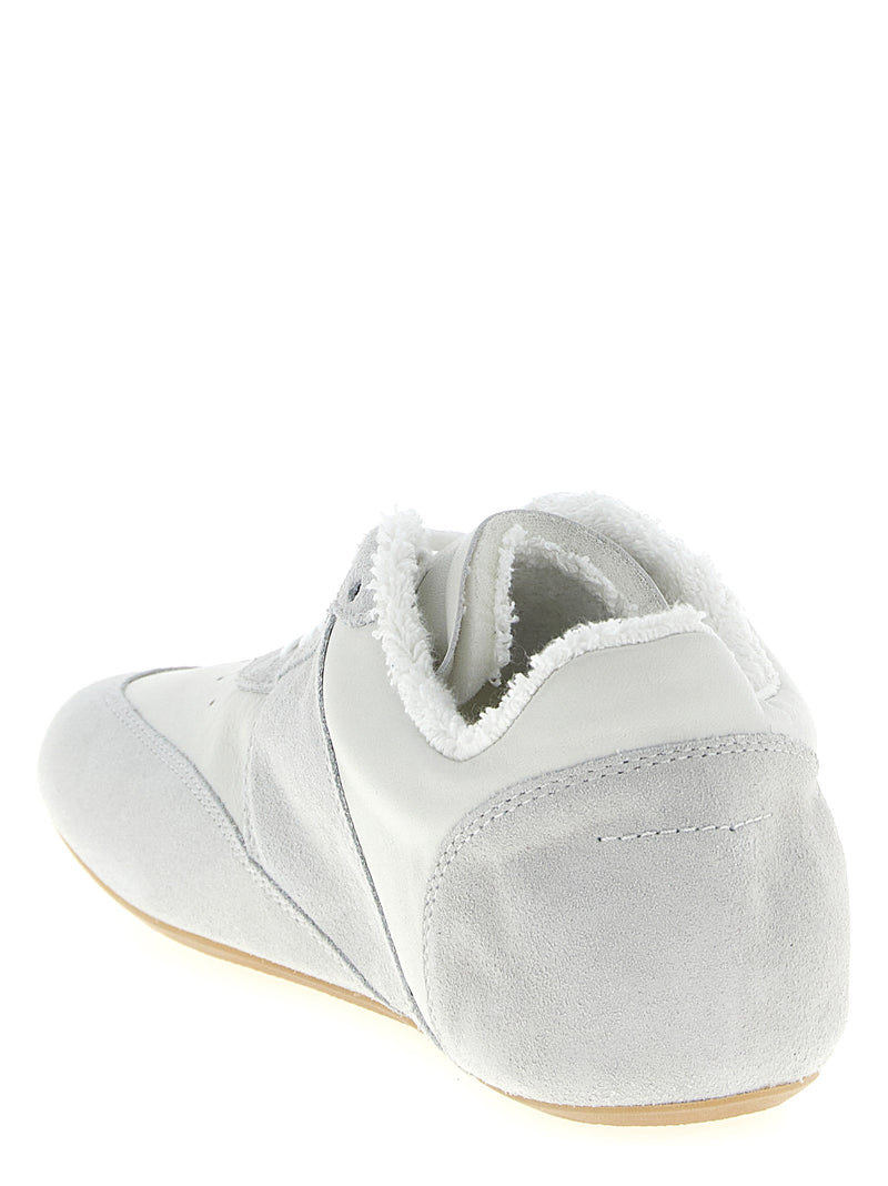 MM6 Maison Margiela White Calfskin Athletic Sneakers