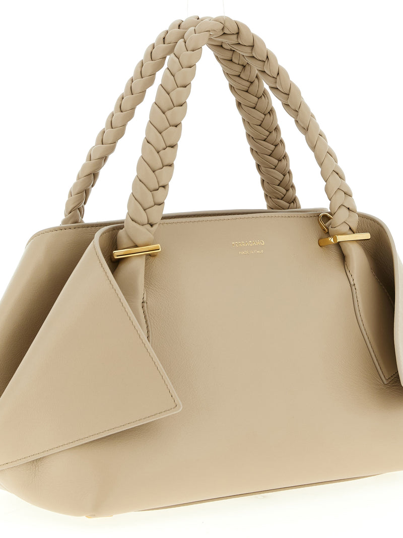 Ferragamo Gray Calfskin Handbag