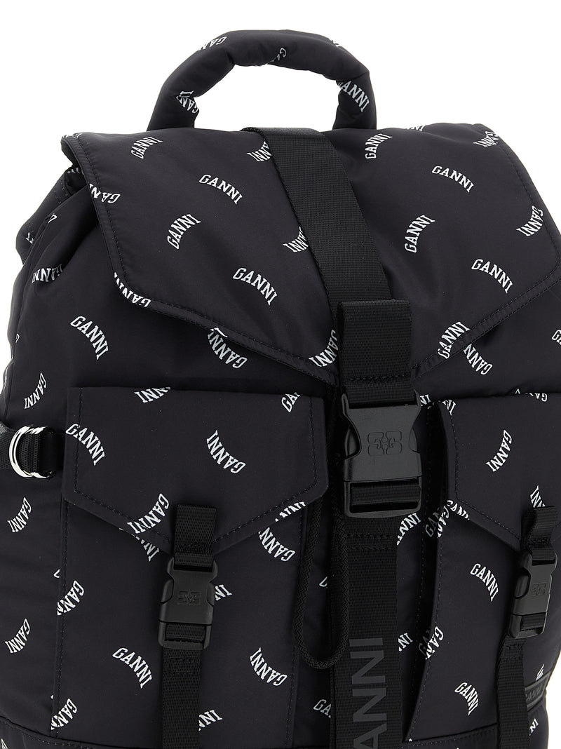 Ganni Black Polyester Backpack