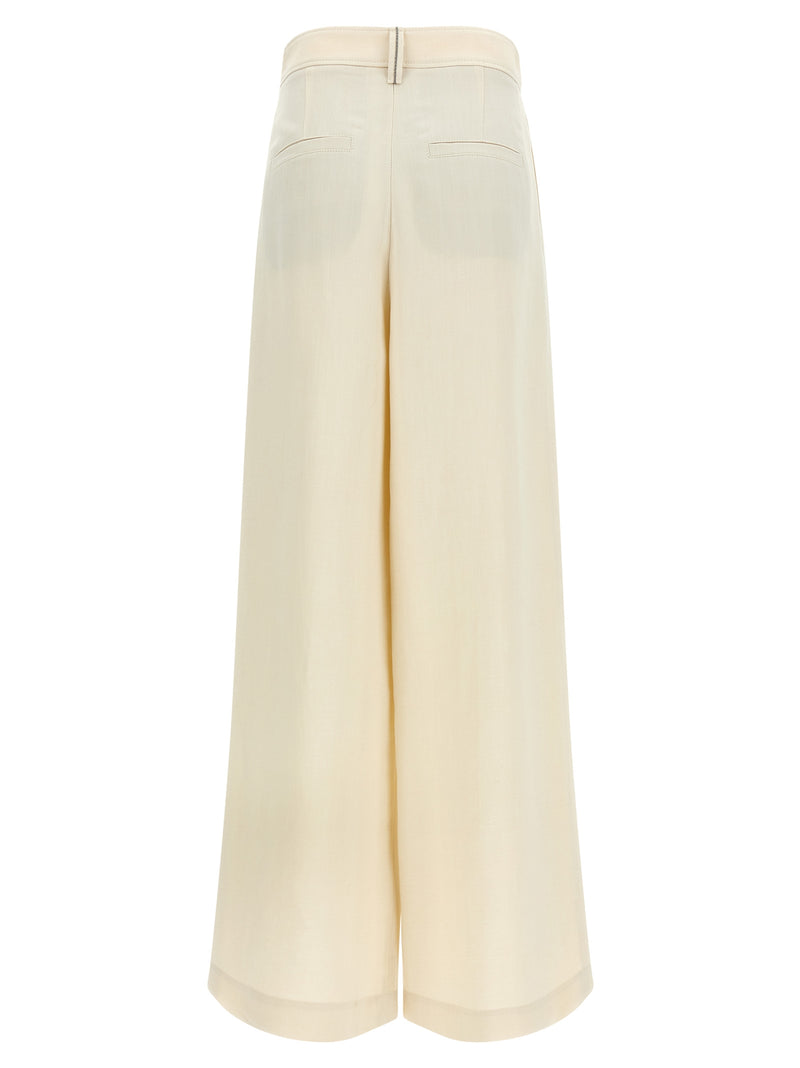 Brunello Cucinelli White Viscose Casual Pants