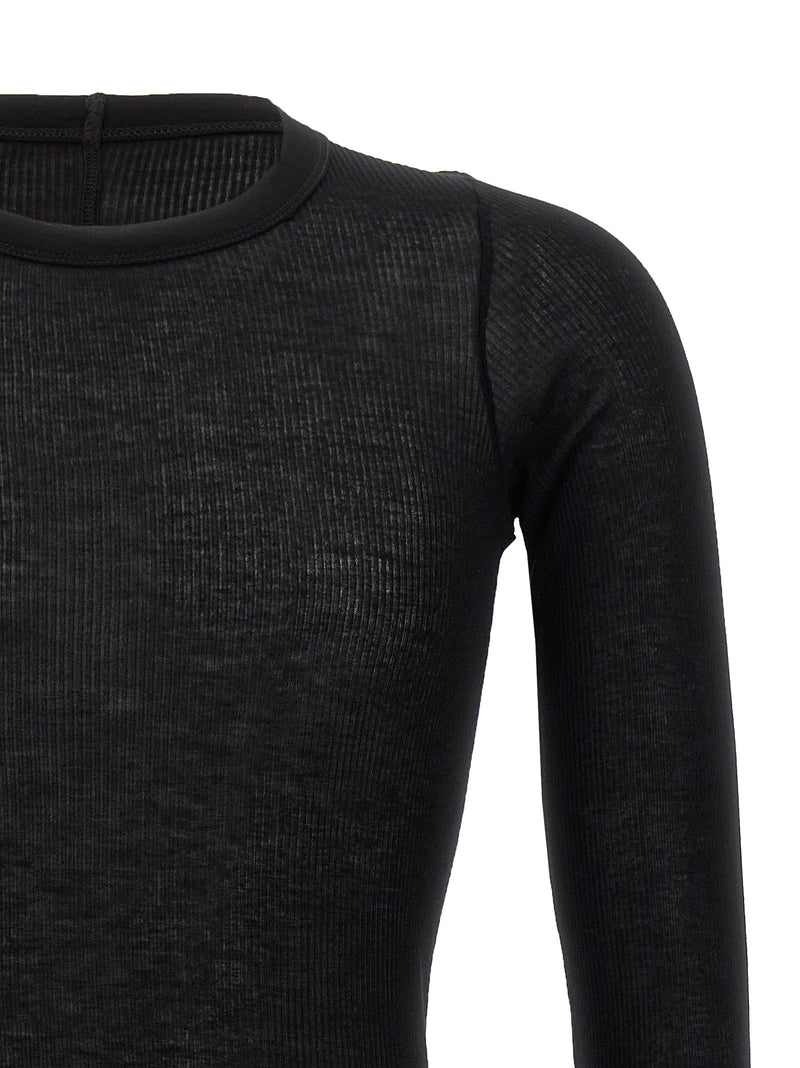 Rick Owens Black Viscose T-Shirt