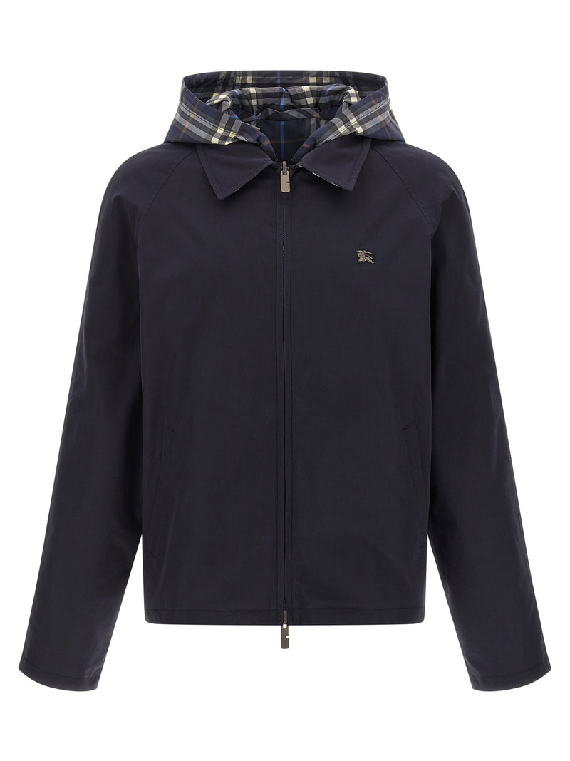 Burberry Blue Cotton Full-Length Jacket