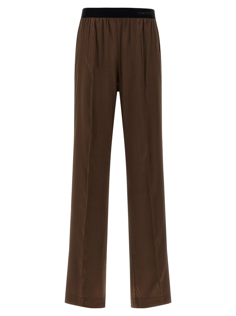 Tom Ford Brown Silk Casual Pants