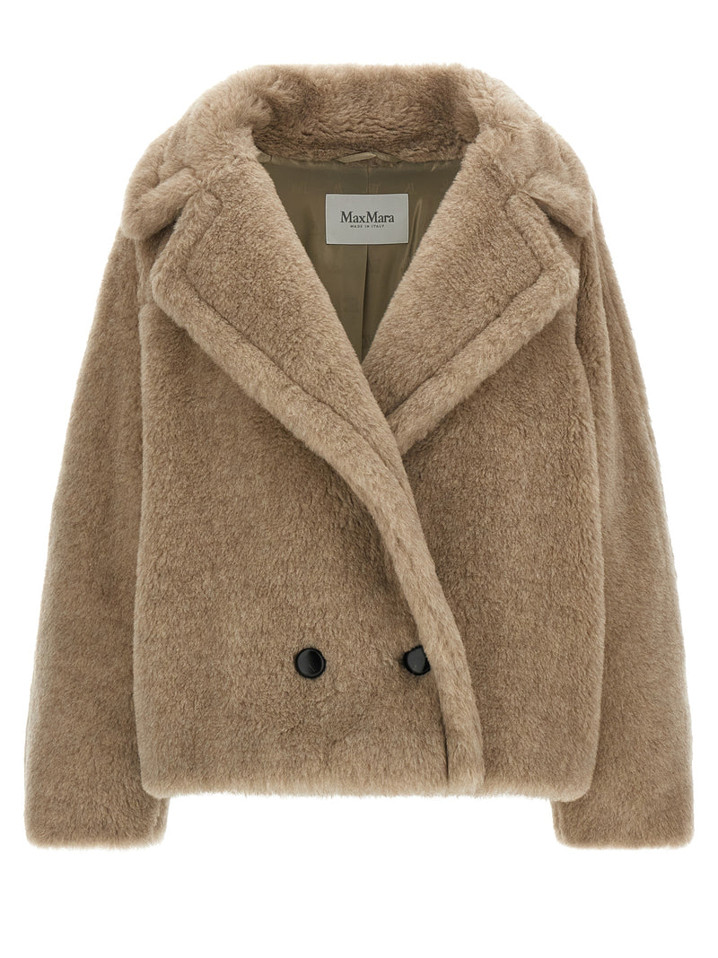 Max Mara Beige Alpaca Leather Coat