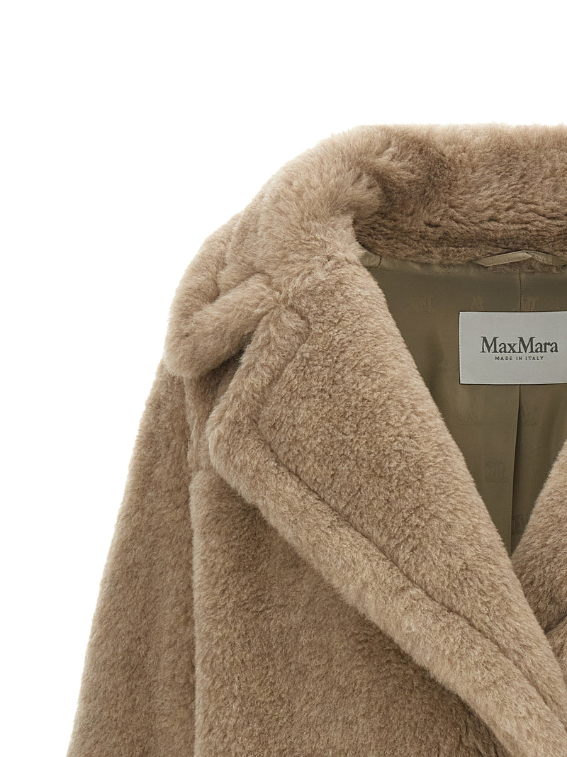 Max Mara Beige Alpaca Leather Coat