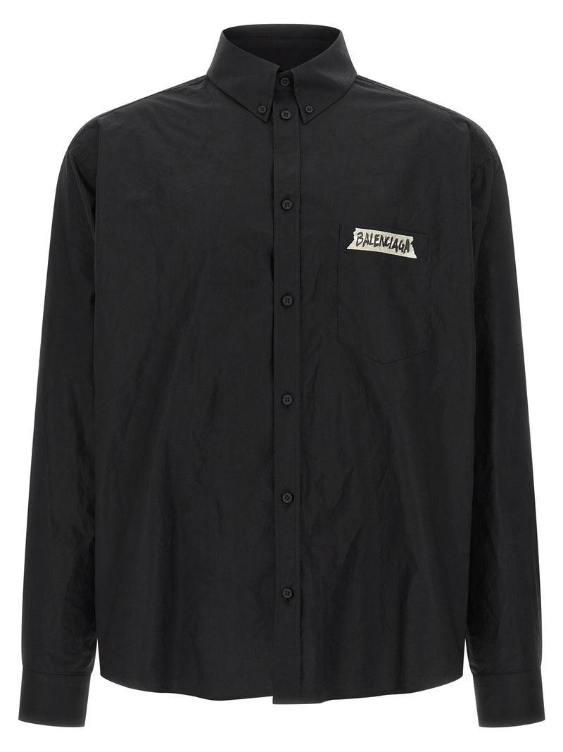 Balenciaga Black Cotton Blouse