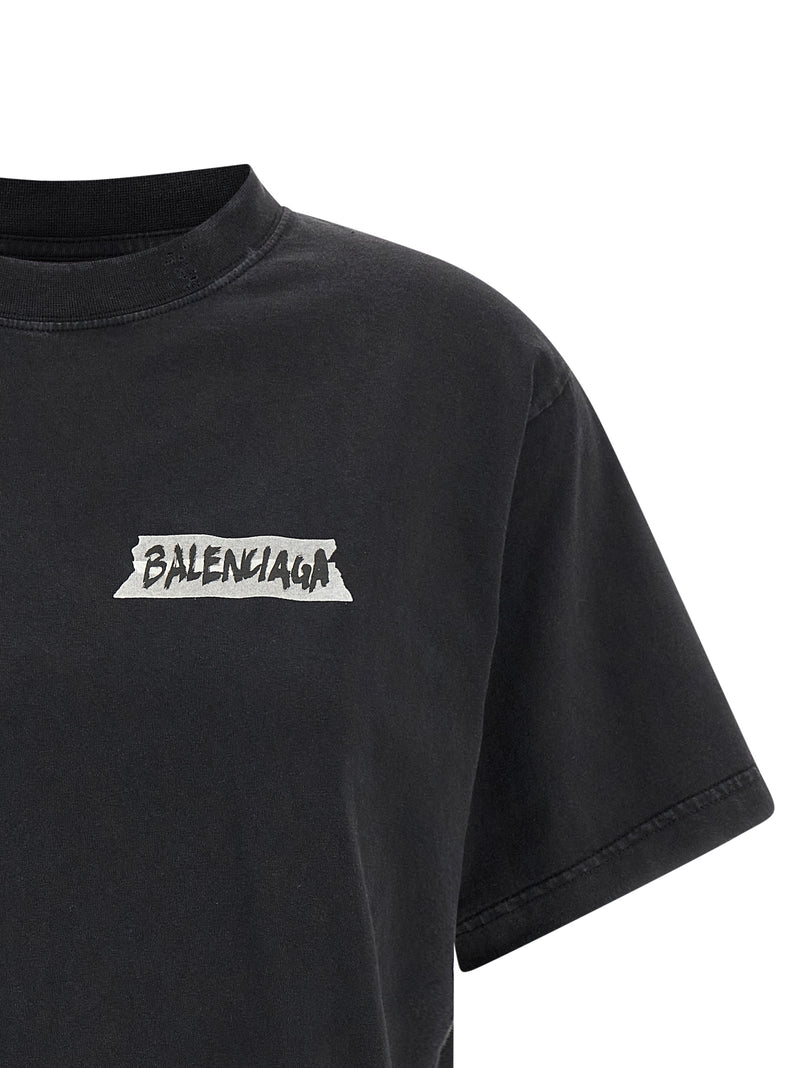 Balenciaga Black Cotton T-Shirt