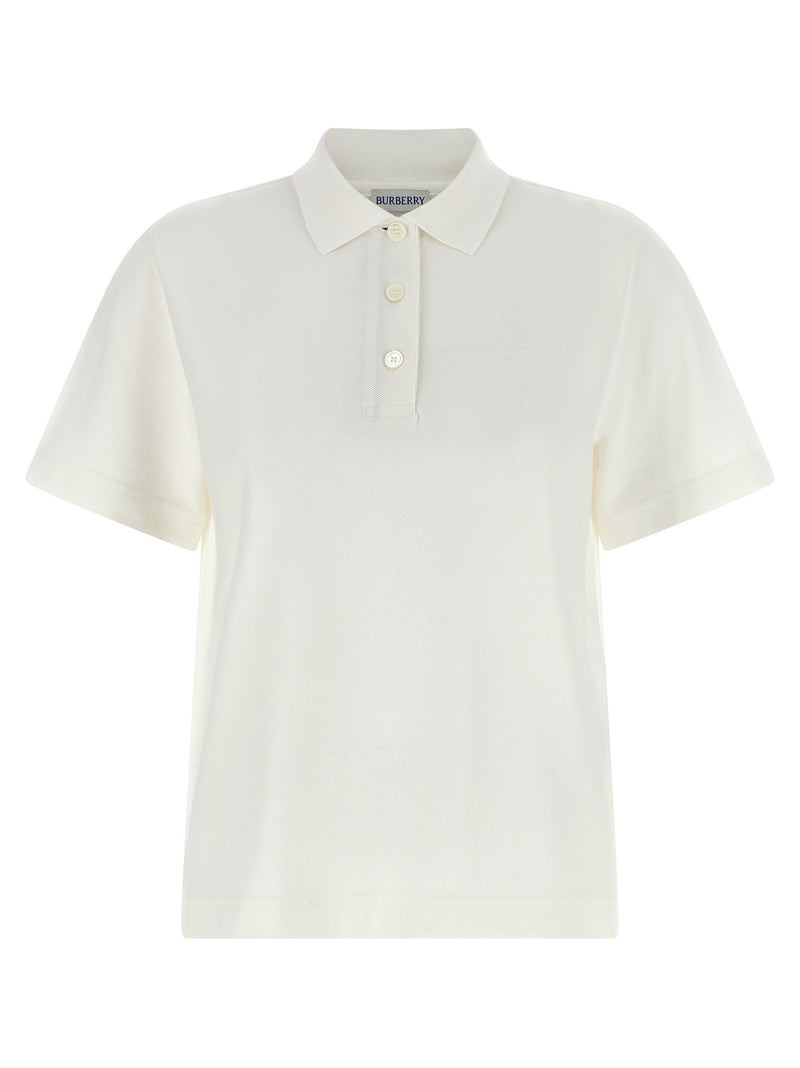 Burberry White Cotton Polo Shirt
