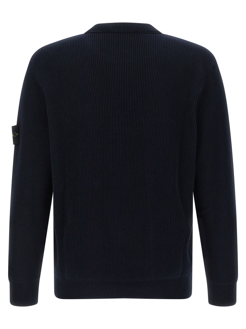 Stone Island Blue Cotton Cardigan