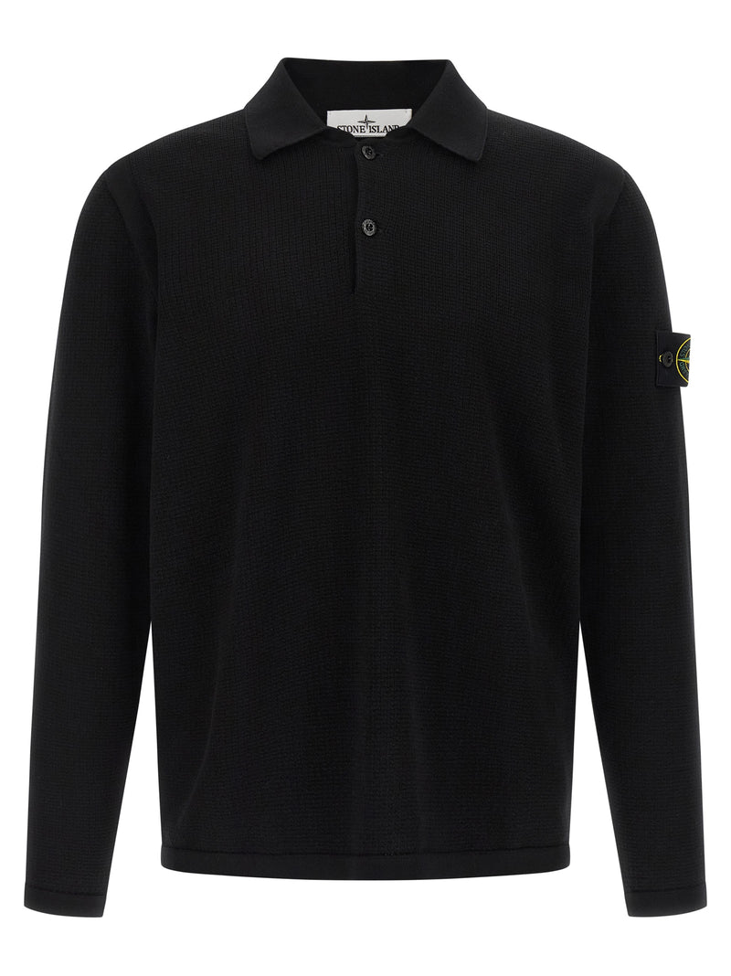 Stone Island Black Cotton Polo Shirt
