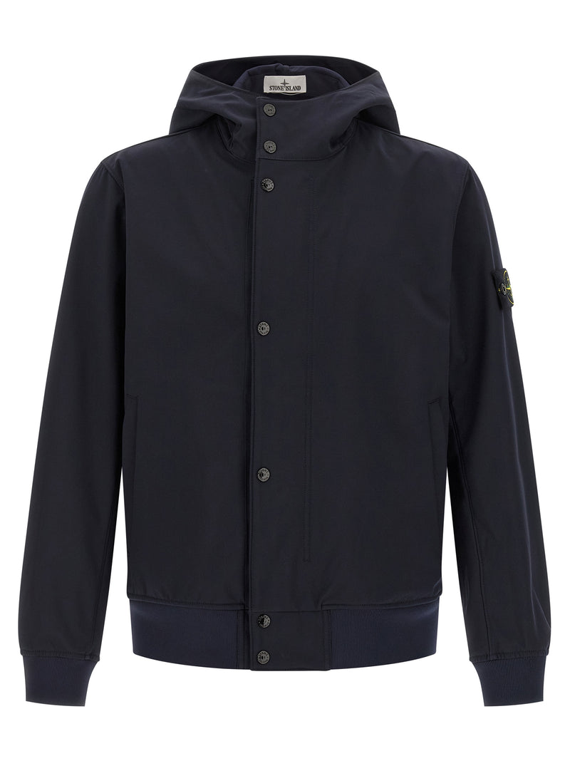 Stone Island Blue Polyester Shell Jacket
