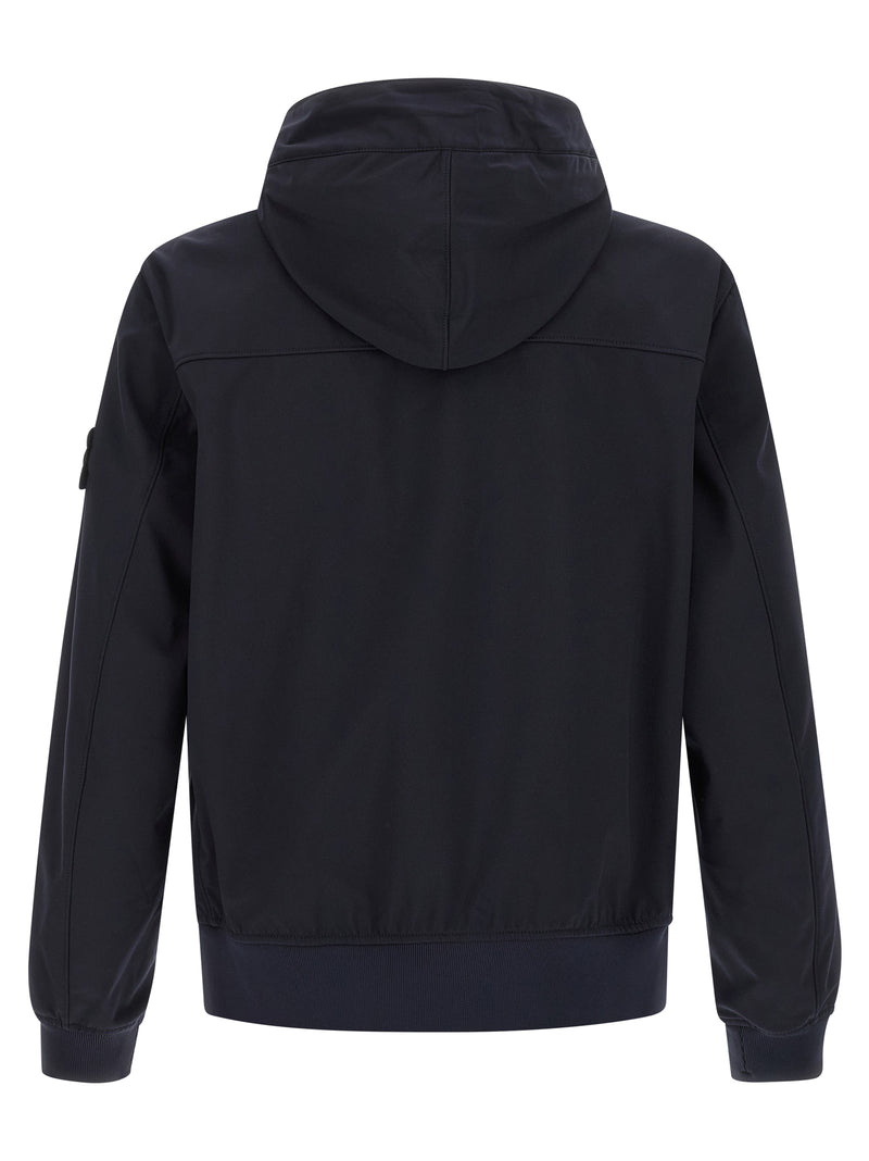 Stone Island Blue Polyester Shell Jacket