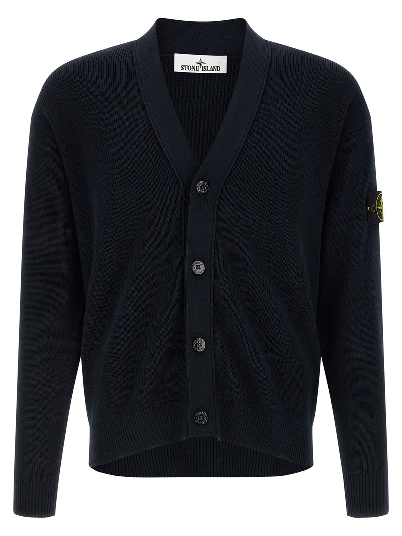 Stone Island Blue Cotton Cardigan