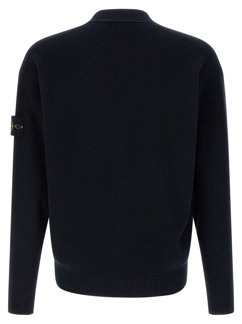 Stone Island Blue Cotton Cardigan